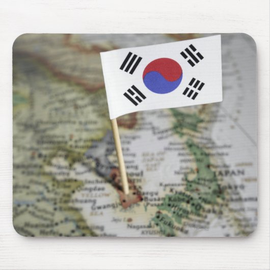 地図に記載された韓国国旗 マウスパッド (正面)