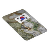 地図に記載された韓国国旗 マグネット (右側)