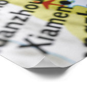 地図に載せた地図のピンは台北，台湾， ポスター (角)