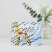 地図に載せた地図のピンは台北,台湾, ポストカード (スタンド正面)