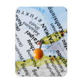 地図に載せた地図のピンは台北，台湾， マグネット (縦)