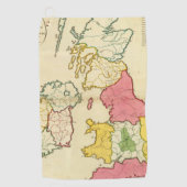 地図のイギリスの明白な島 ゴルフタオル (正面)
