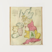 地図のイギリスの明白な島 タペストリー (正面)