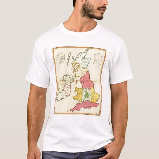 地図のイギリスの明白な島 Tシャツ (正面)