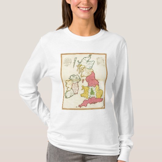 地図のイギリスの明白な島 Tシャツ (正面)