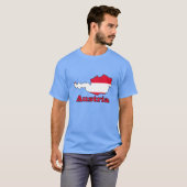 地図のオーストリアの旗 Tシャツ (正面フル)