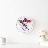 地図のクロアチアの旗 ラウンド壁時計 (ホーム)