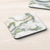 地図のケープコッド、Nantucketのマーサのブドウ園 コースター (左側)