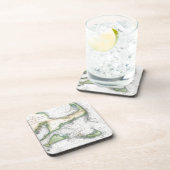 地図のケープコッド、Nantucketのマーサのブドウ園 コースター (右側)