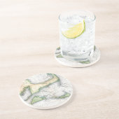 地図のケープコッド、Nantucketのマーサのブドウ園 コースター (側面)