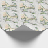 地図のケープコッド、Nantucketのマーサのブドウ園 ラッピングペーパー (角)