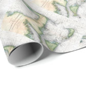 地図のケープコッド、Nantucketのマーサのブドウ園 ラッピングペーパー (ロールコーナー)