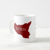 地図のコーヒー・マグとのシシリアのTriskelion コーヒーマグカップ (正面左)