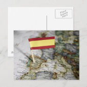 地図のスペインのな旗 ポストカード (正面/裏面)