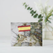 地図のスペインのな旗 ポストカード (スタンド正面)