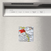 地図のピンは上海に配置され、中国は地図に、 マグネット (インサイチュ (食洗機))