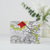 地図のピンは北京に配置され、地図の中国は、 ポストカード (スタンド正面)