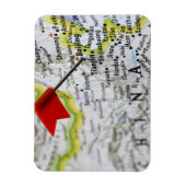 地図のピンは北京に配置され、地図の中国は、 マグネット (縦)