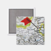 地図のピンは北京に配置され、地図の中国は、 マグネット (正面/裏面)