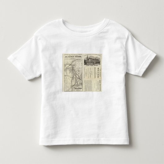 地図の中央ヴァーモントの鉄道 トドラーTシャツ (正面)