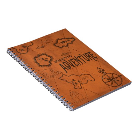 地図の地理学の冒険のモノグラム旅行 ノートブック (右側)