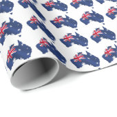 地図の旗のオーストラリアの包装紙 ラッピングペーパー (ロールコーナー)