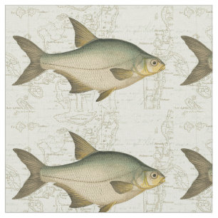 地図の淡水魚 ファブリック