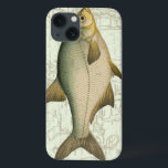 地図の淡水魚 iPhone 13ケース<br><div class="desc">この芸術のプリントは淡水魚の詳しい絵画を説明します。 背景は軽い水生色のヴィンテージの地図です。 このデザインは完全にあなたの魚釣りのコレクションのプロダクトに合います。</div>