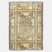 地図の米国旧式なアメリカ米国のヴィンテージ1867年 スローブランケット (正面縦)