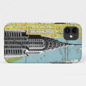 地図の背景が付いているクライスラの建物 Case-Mate iPhoneケース (裏面(横))
