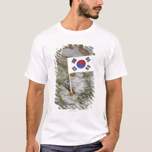 地図の韓国の旗 Tシャツ (正面)