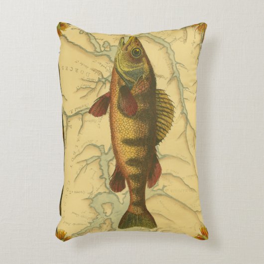 地図の黄色とまり木 アクセントクッション (正面(垂直))