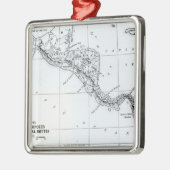 地図はIsthmian運河のルートを提案しました メタルオーナメント (左)