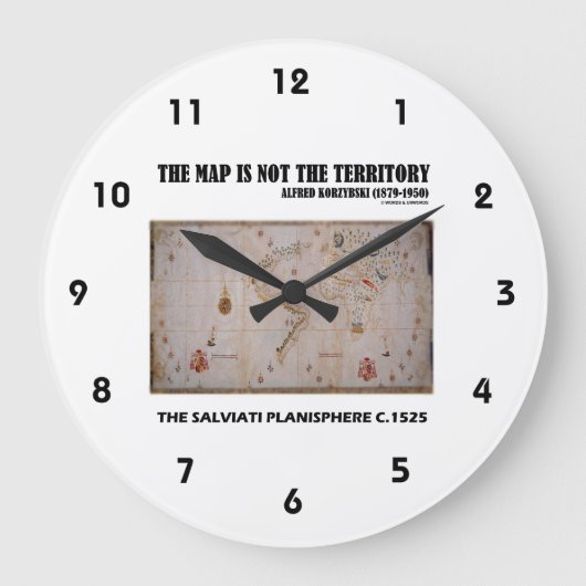 地図はSalviati Planisphereの領土ではない ラージ壁時計 (正面)