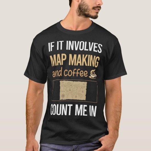 地図もしを作る地図作り漫画 Tシャツ (正面)