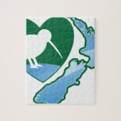 地図を持つ素晴らしいニュージーランドのキーウィの鳥 ジグソーパズル (縦)