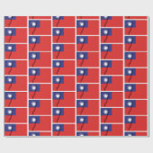 地図アウトライン台湾国旗 ラッピングペーパー (フラット)