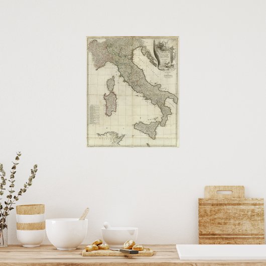 地図イタリアン ポスター (キッチン)