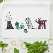 地図タオル キッチンタオル (折り畳み)