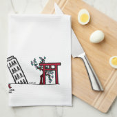 地図タオル キッチンタオル (四つ折り)