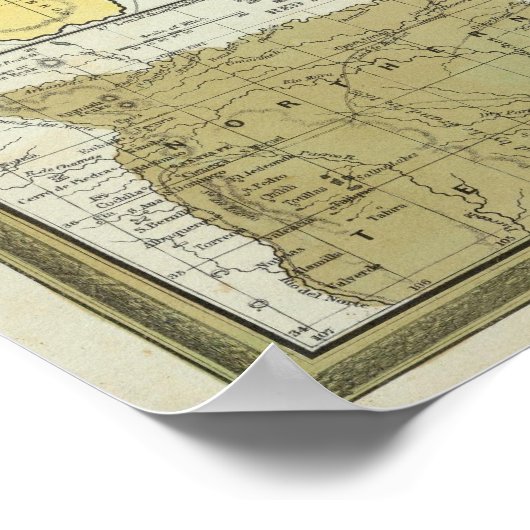 地図テキサス州 ポスター (角)