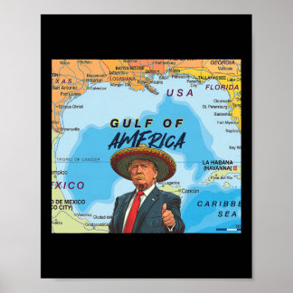 地図トランプアメリカのメキシコ湾大統領トランプ・ソ ポスター