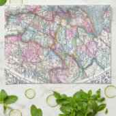 地図ニューヨークシティ キッチンタオル (折り畳み)