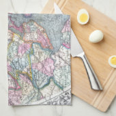 地図ニューヨークシティ キッチンタオル (四つ折り)