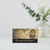 地図パーソナライズされたと羅針盤写真 名刺 (スタンド正面)