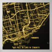 地図パーソナライズされたの新結婚婚 箔ポスター (正面)