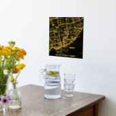 地図パーソナライズされたの新結婚婚 箔ポスター (レイダウン (キッチン))