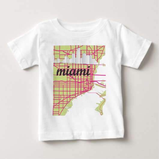 地図マイアミ ベビーTシャツ (正面)