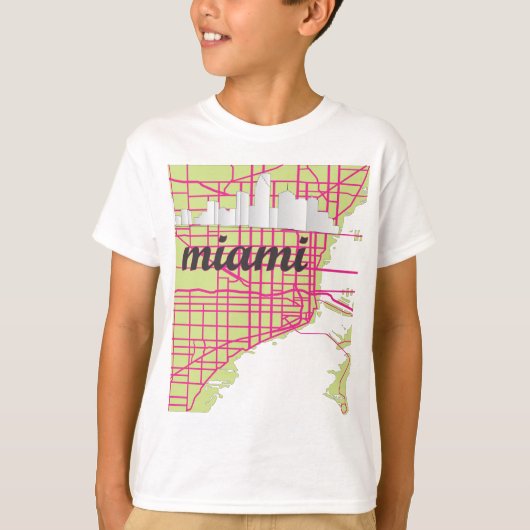 地図マイアミ Tシャツ (正面)