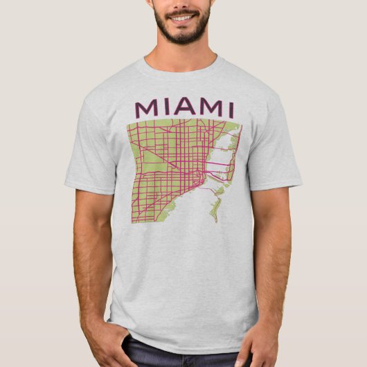 地図マイアミ Tシャツ (正面)